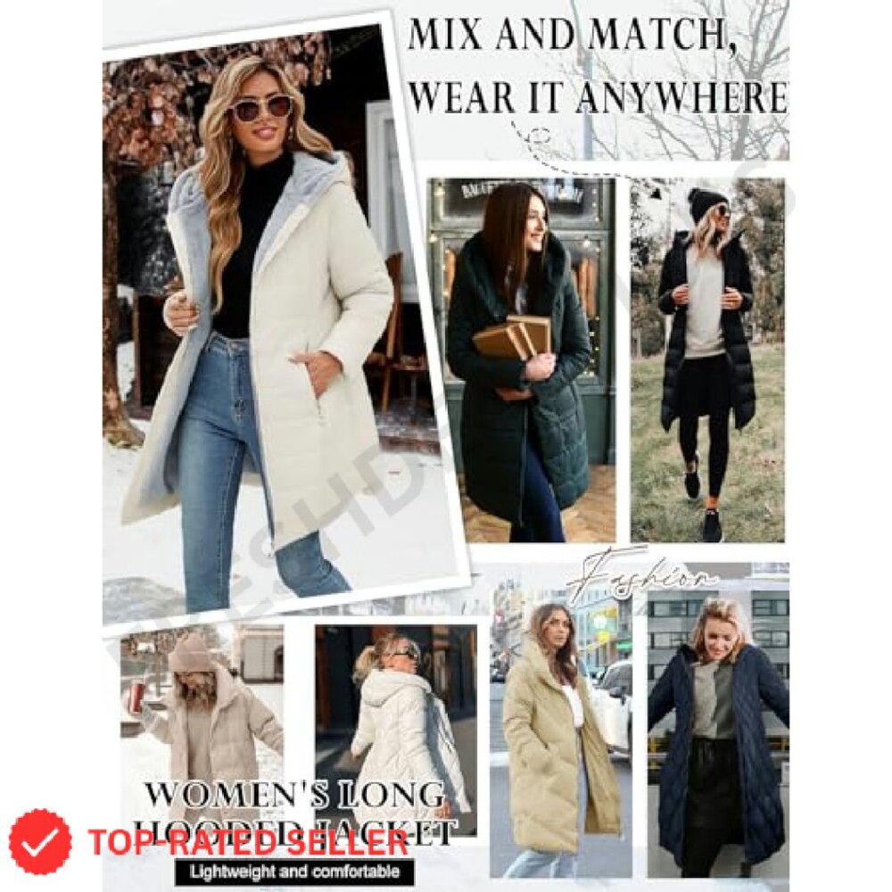 Winter Fleece Lined Down Jacket Windproof Fur War… - image 7